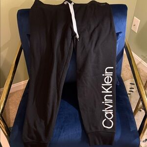 Calvin Klein Black Sweatpants with White Logo